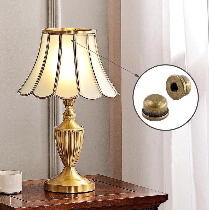 AUXBC 4PCS Solid Lamp Finials Caps Tapped, Knob On Top of The Harp Lampshade Stand, Harp Lamp Finial Knob, 1/2 inch Tall, Bronze - Image 5